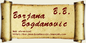 Borjana Bogdanović vizit kartica